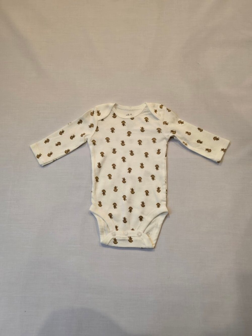 Baby Long Sleeve Monkey Print Bodysuit Size Confirm